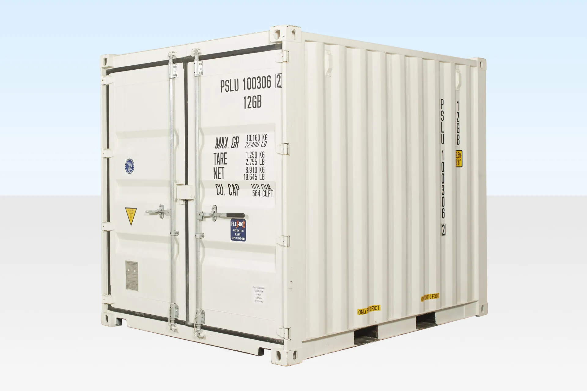 10Ft X 8Ft Shipping Container (One Trip) - White - Buy Now 10Ft X 8Ft Shipping Container (One Trip) - White - Buy Now